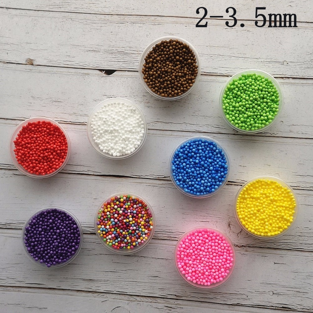 3Boxes Polystyrene Styrofoam Slime Box Foam Beads Snow Mud Particles Accessories Decorative Balls DIY Craft Supplies TOYS BEAD