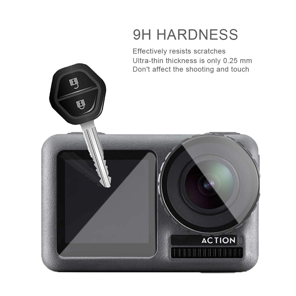 Lente de vidrio templado 3 piezas + Protector de pantalla LCD para Cámara de Acción DJI OSMO película protectora para deporte DJI OSMO cam accesorio