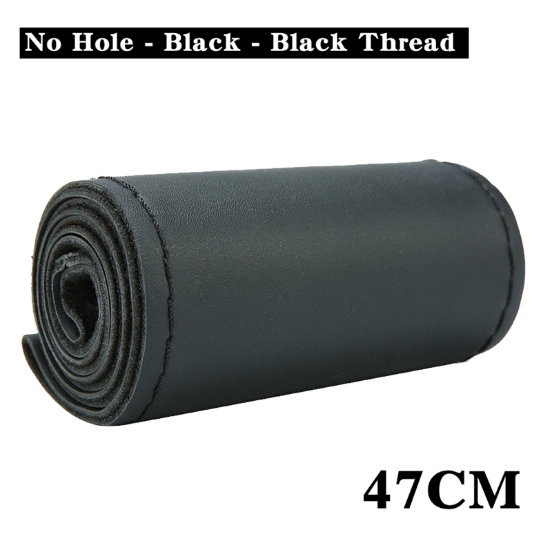 DIY Extra Large Car Steering Wheel Braid Cover 42CM 45CM 47CM 50CM Microfiber Leather Soft Non-slip Auto Interior Accessories: black
