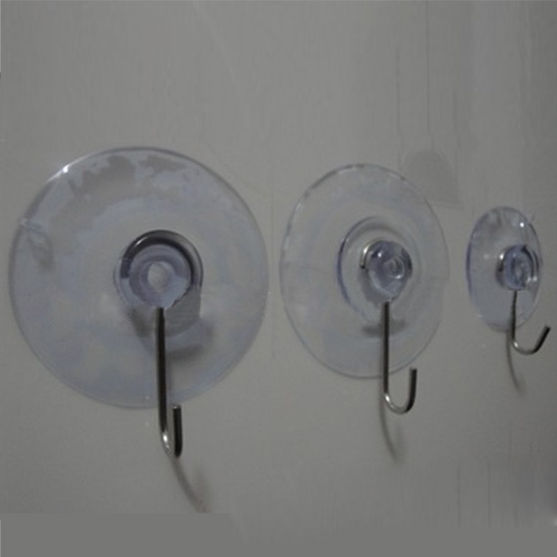 10/20*Not Hurt The Wall Clear Suction Cup Sucker Hooks For Kitchen/Bathroom glass Metal Hanging Hat keys Coat