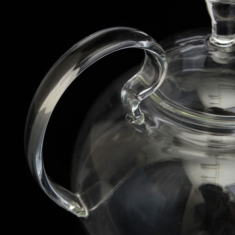 800ml Clear Glass Heat Resistant Teapot / Infuser Flower / Green Leaf Tea Pots