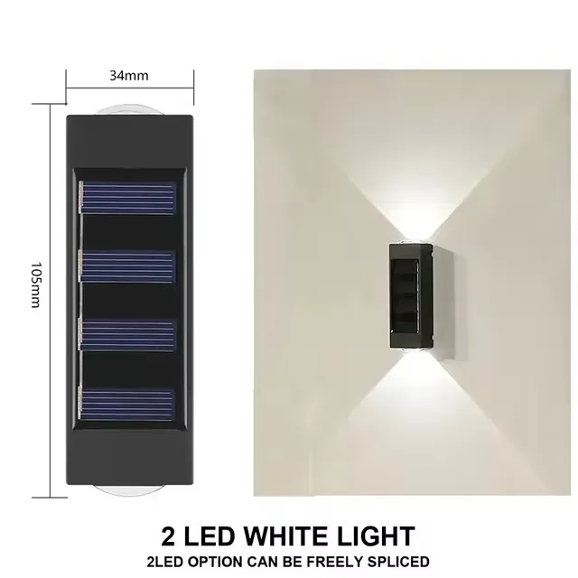 Solar--LED-Licht für Höhle Außenbereich, wasserdichte Wandleuchte, Dämmerung bis Morgendämmerung, Zaunbeleuchtung für Sommer, Garten, Hof, Veranda, Gehweg, Camping, Heimdekoration: Blau / 41-50W