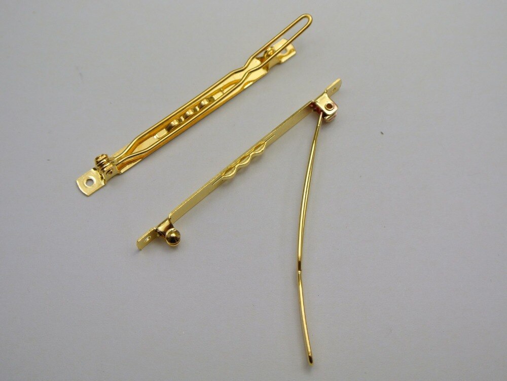 25 Gold Tone Kikker Barrette Clips Klemmen Haar Boog Pin Haarspelden 60mm DIY Craft