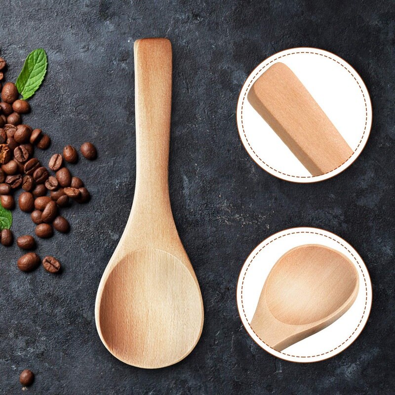 30 stück Kleine Holz Löffel Mini Natur Holz Löffel Mini Verkostung Löffel Gewürze Salz Löffel für Küche Kochen Gewürz