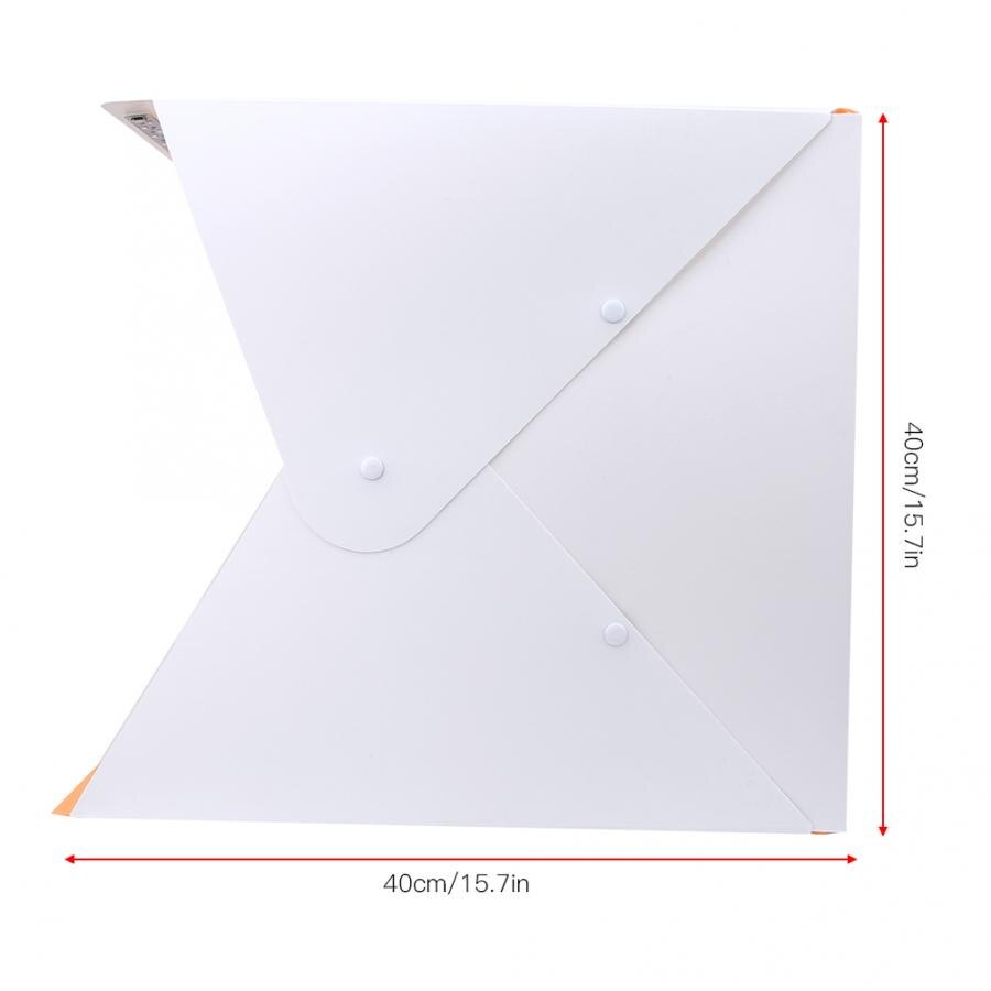 40*40cm LED Folding Lightbox Portable Photography Photo Studio Softbox Adjustable Brightness Light Box 4 Colors Background flash