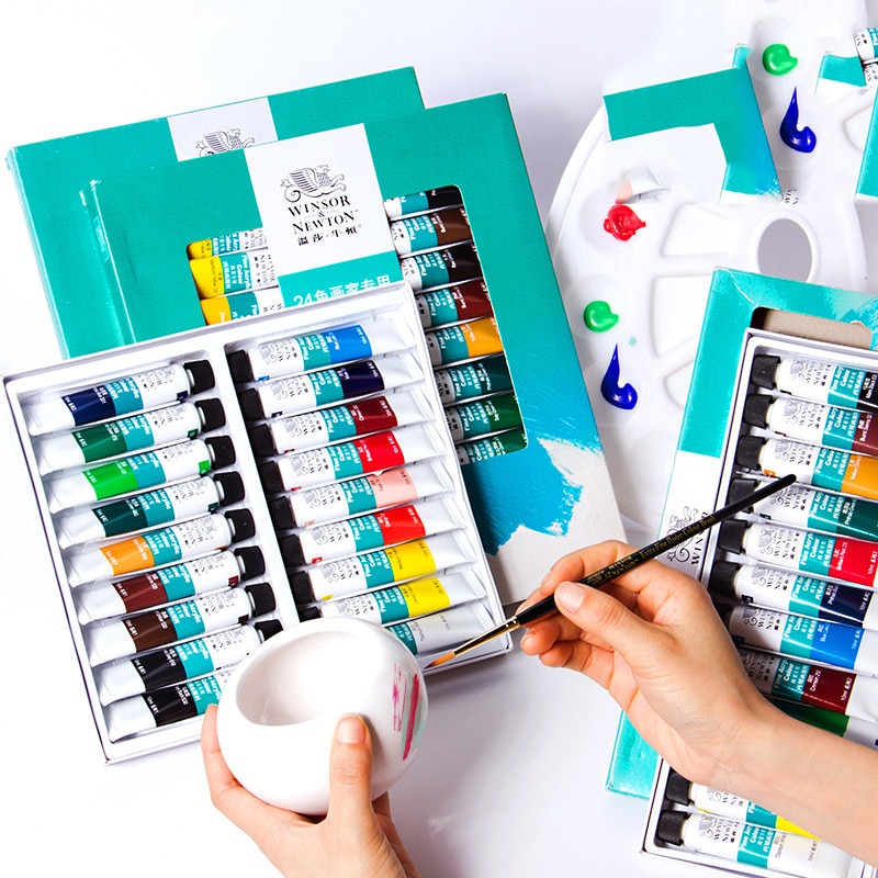 Winsor &amp; Newton 12/18/24 Kleuren Professionele Acrylverf Acryl Schilderen Pigment voor Artist Schilderij