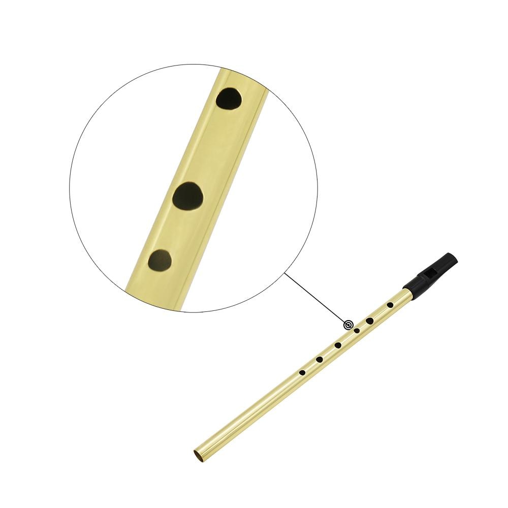 IRIN Irish Whistle Flute D Key Ireland Flute 6 Hole D Tone Gold Orff Musical Instrument Flute 30.3*1.5*1.2cm