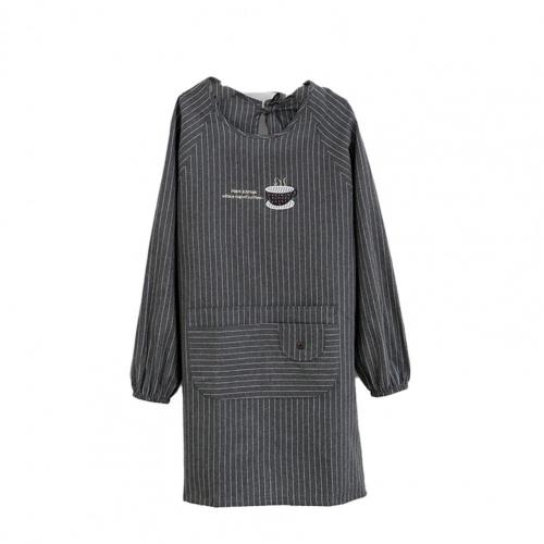 Tablier de cuisine à manches longues, avec poches, en Polyester et coton, vêtements de travail, accessoires de cuisson pour femmes et hommes adultes, 1 pièce: Gris clair