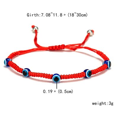 Kreative neue hand-woven glück red string armband für damen und männer mit blauen augen runde perlen armband schmuck: 5