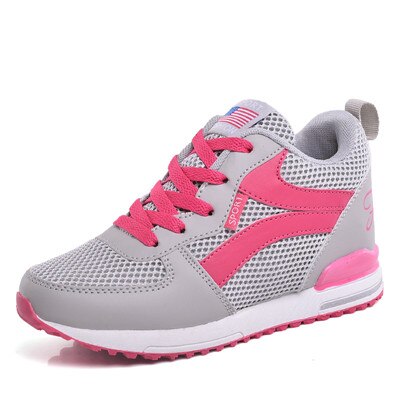 Women Flats Walking Shoes Mesh Breathable Sports Lace-Up Shoes Female Soft Comfortable Travel Summer Platform Shoes AA60018: Gray / 4