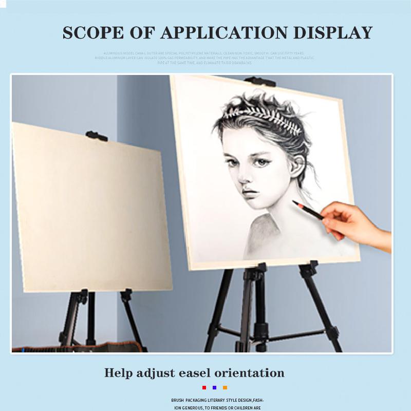 Adjustable Metal Sketch Easel Stand Portable Foldable Travel Easel Aluminum Alloy Easel Photo Displaying Oil Paint Art Supplies