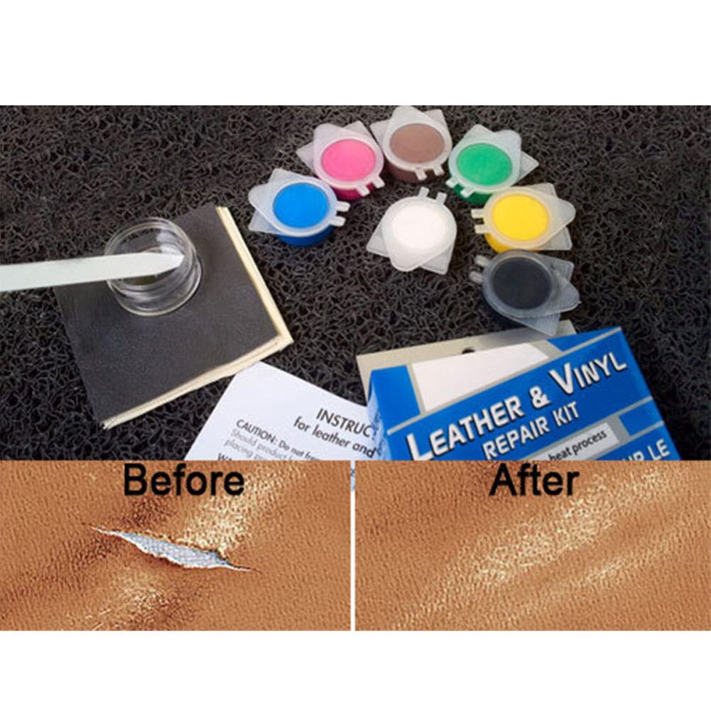 No Heat Liquid Leather & Vinyl Repair Kit Fix Holes Burns Rips Gouges Auto Car Seat Sofa Coats Holes Scratch Cracks Rips