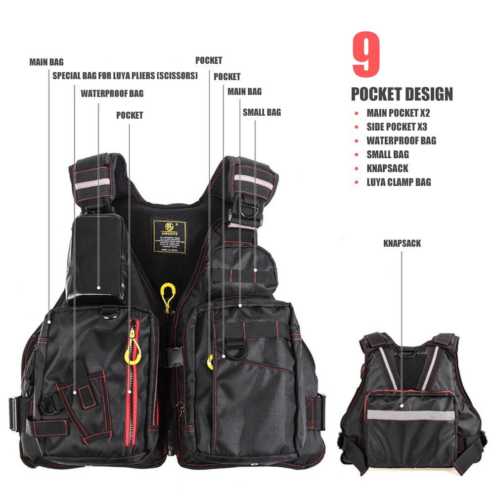 Sport Fishing Life Vest Outdoor Sport Fishing Buoyancy Life Vest Adjustable Safety Waistcoat Men Vest Fishing Tackle Tool Adjust