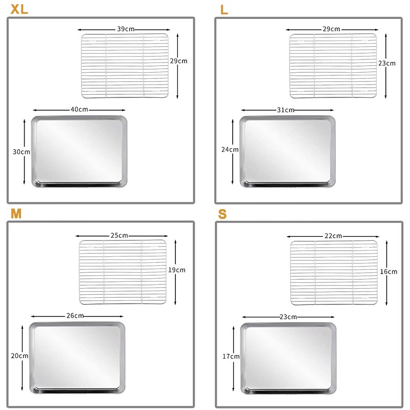 Plaque antiadhésive rectangulaire en acier inoxydable, grille pour biscuits avec support de refroidissement amovible, Gadget de cuisine adapté au four