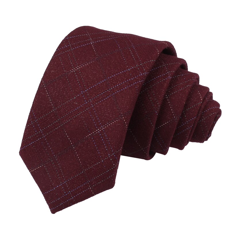 Cravate en laine de coton pour hommes | Cravate de décontractée, cravate étroite à carreaux, Corbata Slim, cravate de mariage, costumes d'affaires