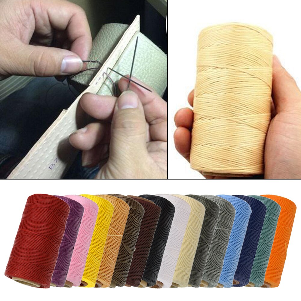 260m 1MM Width 853ft Leather Hand-stitched Braided Flat Wax Thread For Chisel Awl Upholstery Shoes Luggage