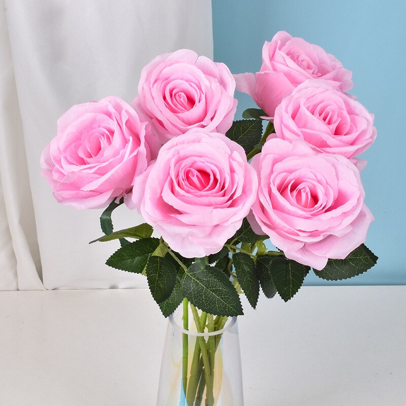 Simulatie Rose Kunstbloemen Hoofd Zijden Roos Bloem Voor Bruiloft Woondecoratie Nep Bloemen Diy Krans Scrapbook Supplies