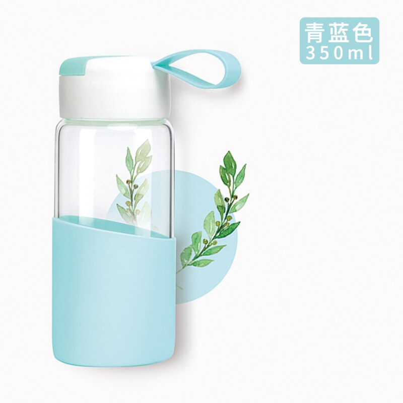 Summer Transparent Fitness Glass Cute Water Bottle Outdoor Cute Baby Eco Friendly Gym Portable Para Agua Drinkware BY50SP: style2