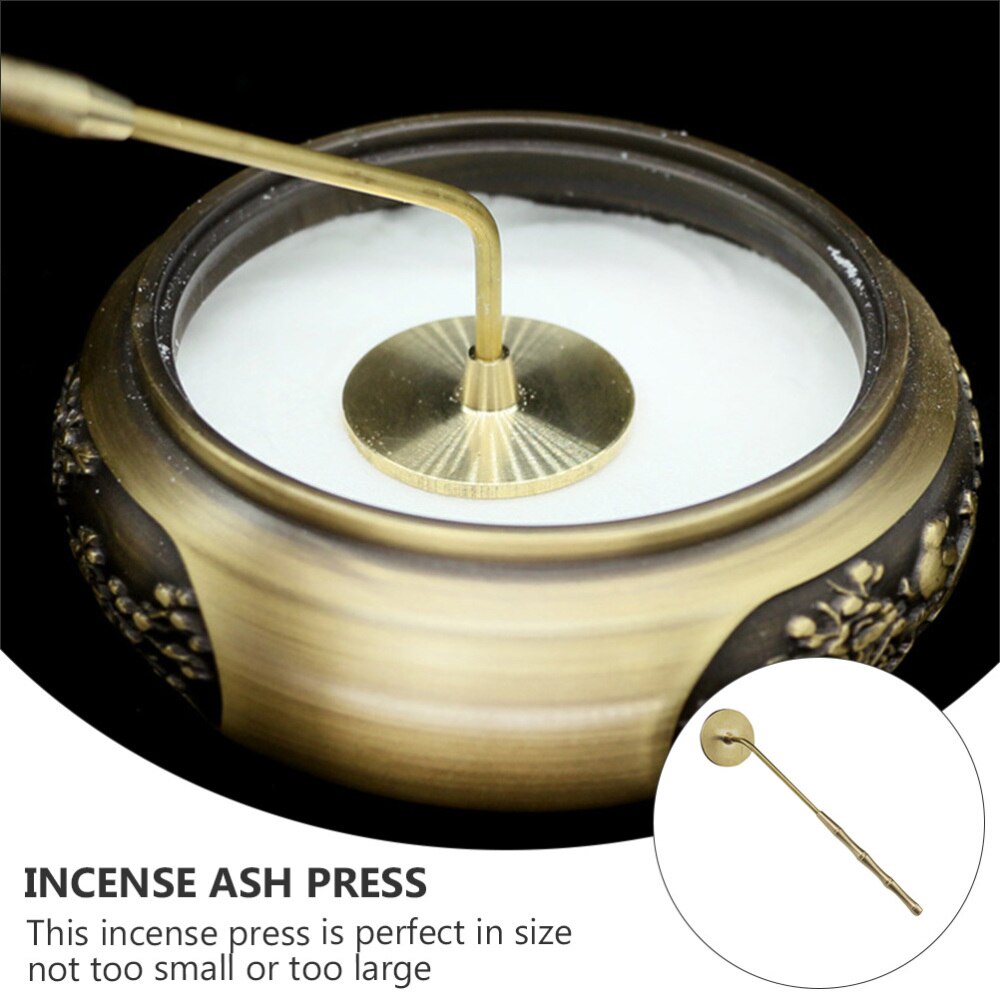 Incense Ash Press Tool Long Handle Brass Press Incense Burner Supplies