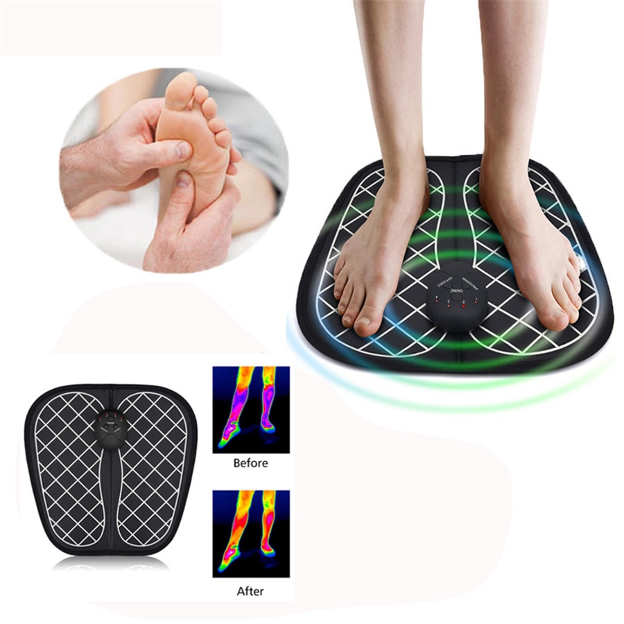 Elektrisk ems fodmassagepude fødder muskelstimulator fodmassagemåtte forbedre blodcirkulationen lindre smerter smerter sundhedspleje