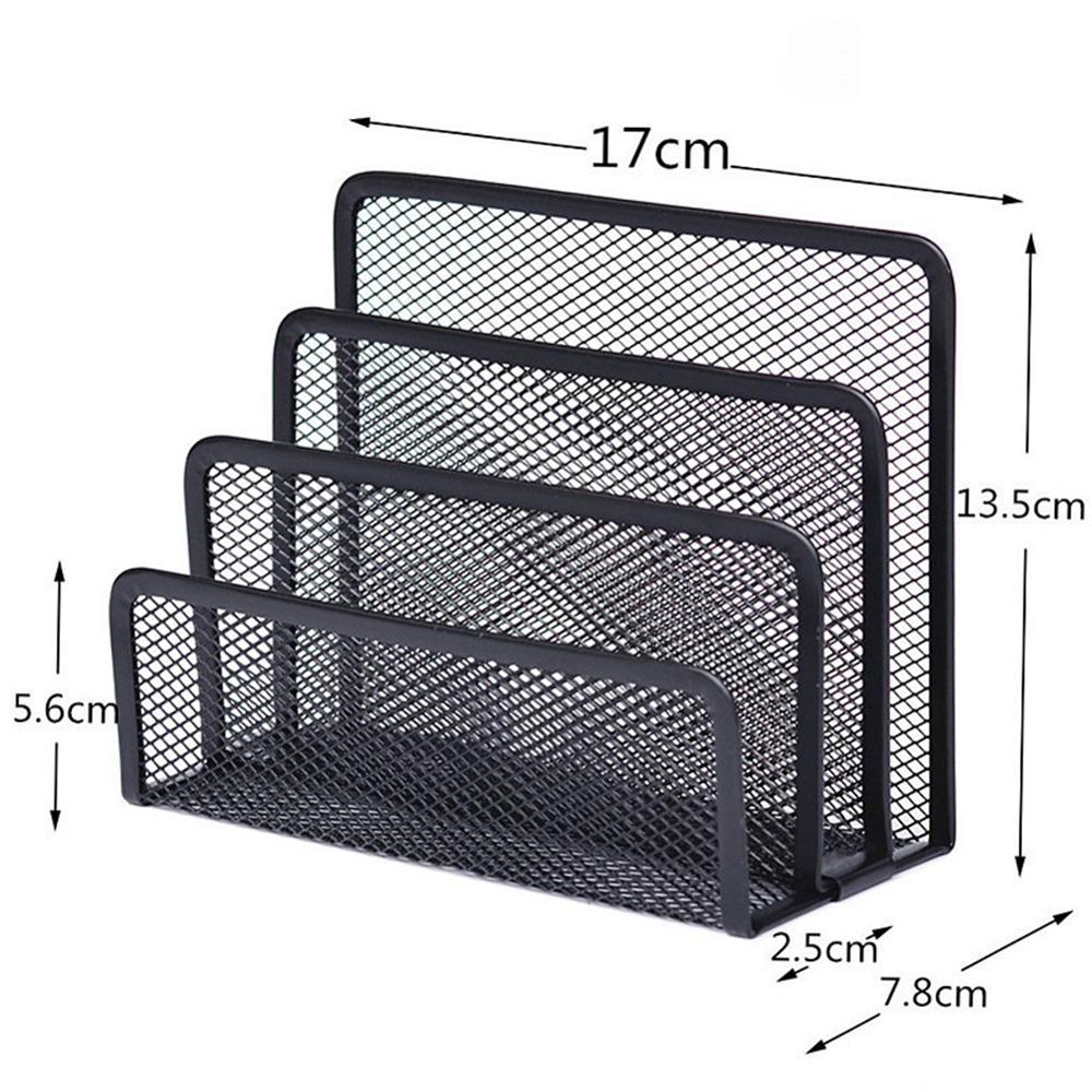 Schwarz Metall Gittergewebe Schreibtisch Organizer Schreibtisch knapp Sorter Post Fach Datei Sekretariat Heimat Buchstützen Buch Halfter 17,5*8,2 cm droppshipping