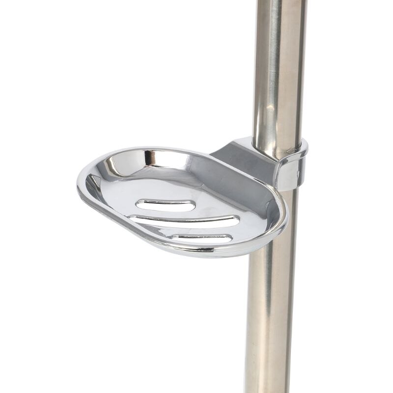 Stainless Steel Shower Head Holding Rod With Soap Box Adjustable Lifting Rods