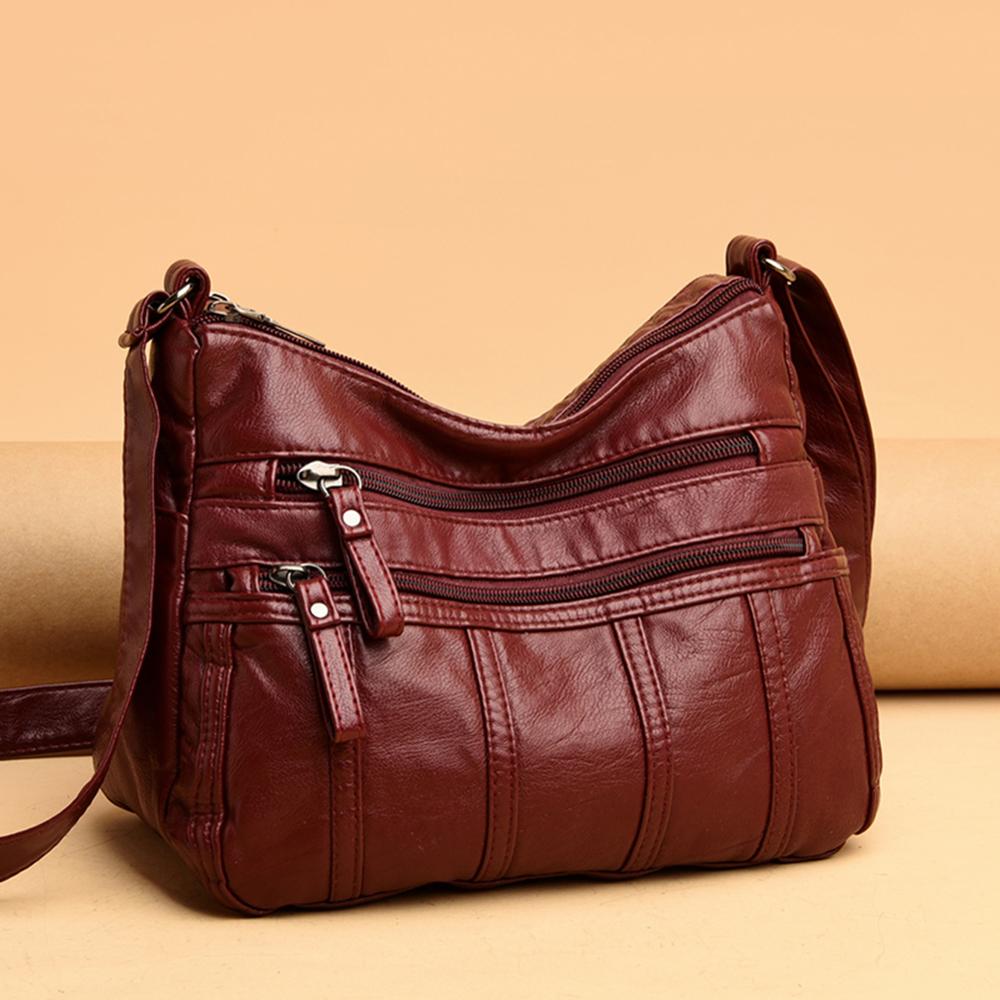 2020 nova moda feminina saco de ombro bolsa de ombro bolsa de viagem feminina retro lavado pu crossbody saco multi bolso feminino