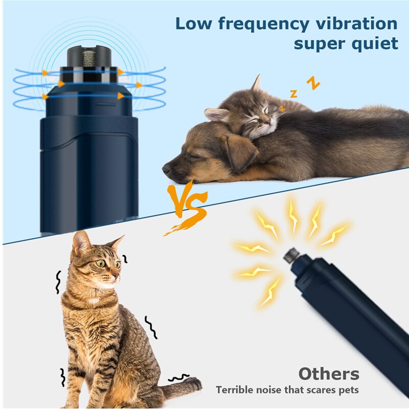 Painless Quiet Electric Nail Clipper Dog Grinder File Pet Claws Grooming and Care Supplies for Dogs Cat Charging Trimmer Tools