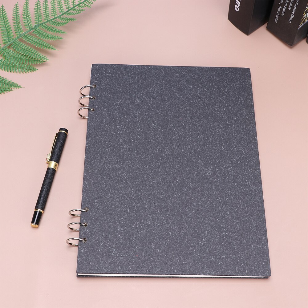 Sketch Notebook Blank Notepad Drawing Paper Painting Art Replacement Paper Supplies for Artist School (Black)