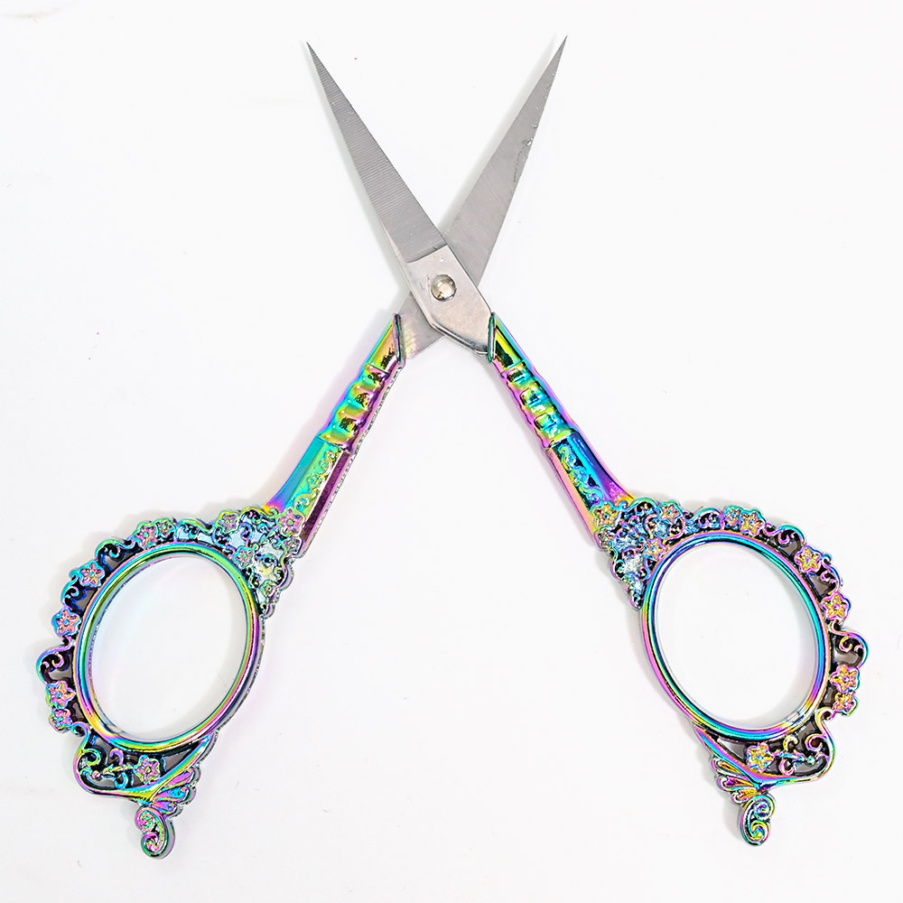 Tijeras para uñas/cutículas de acero inoxidable, cortadoras clásicas de flores de ciruelo, herramienta de manicura, estilo Retro europeo, 1 ud.