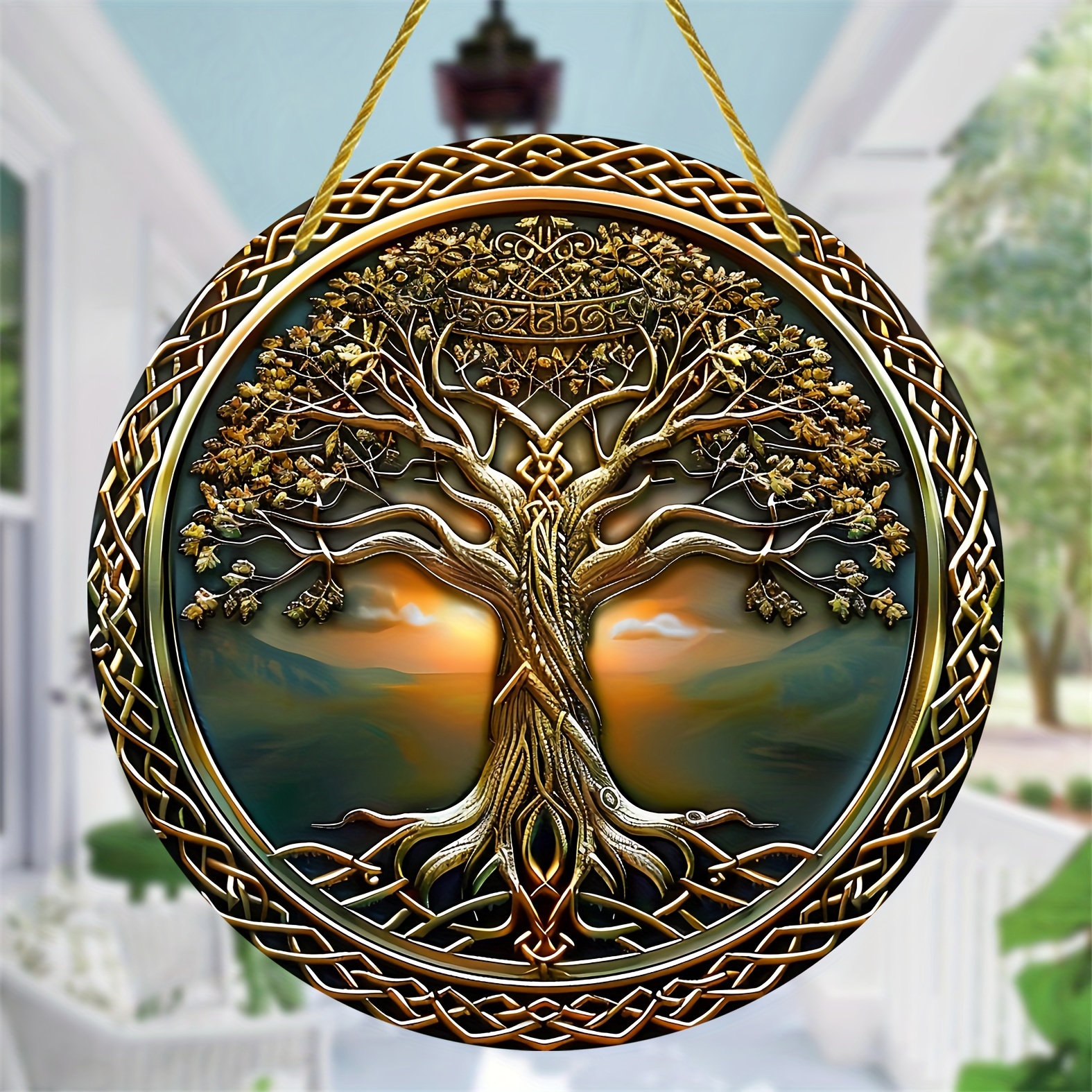 Tree of Life Sign, Acrylic Sign, Window Hanging Ornaments, Circular Sign, Window, Porch, Wall, Home, Room Decoration