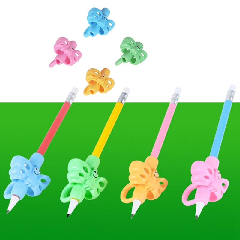 1PC Butterfly Style Three Finger Writing Corrector Pencil Grip Children Kids Learning Holding Device Correcting Pen Holder Postu