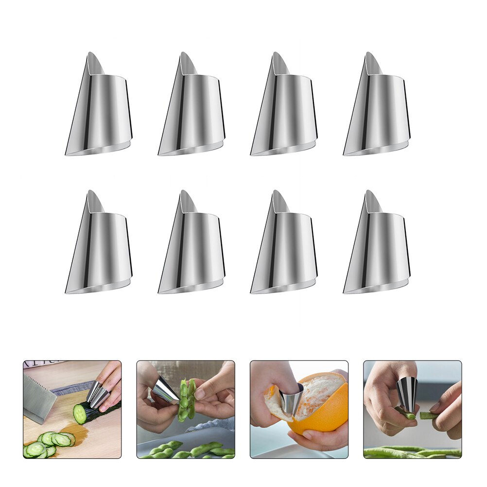 20pcs Stainless Steel Finger Guard Picking Vegetables Metal Nail Cutting Cover