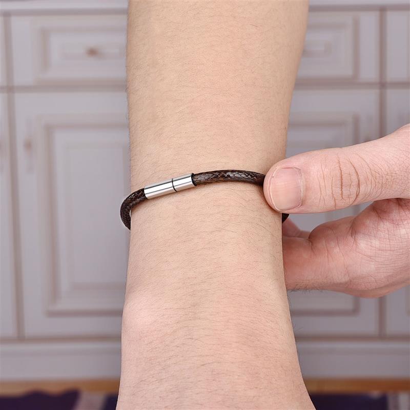 Jiayiqi pulseras de cordón encerado de cuero hechas a mano pulsera y brazaletes de cuerda de la suerte para mujeres y hombres pulseras de hilo de cordón de cera
