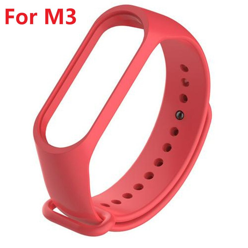 Correa de reloj para Xiaomi Mi Band 3, correa de reloj inteligente resistente al agua, correa de muñeca para Fitness, correa de muñeca de silicona de repuesto: red