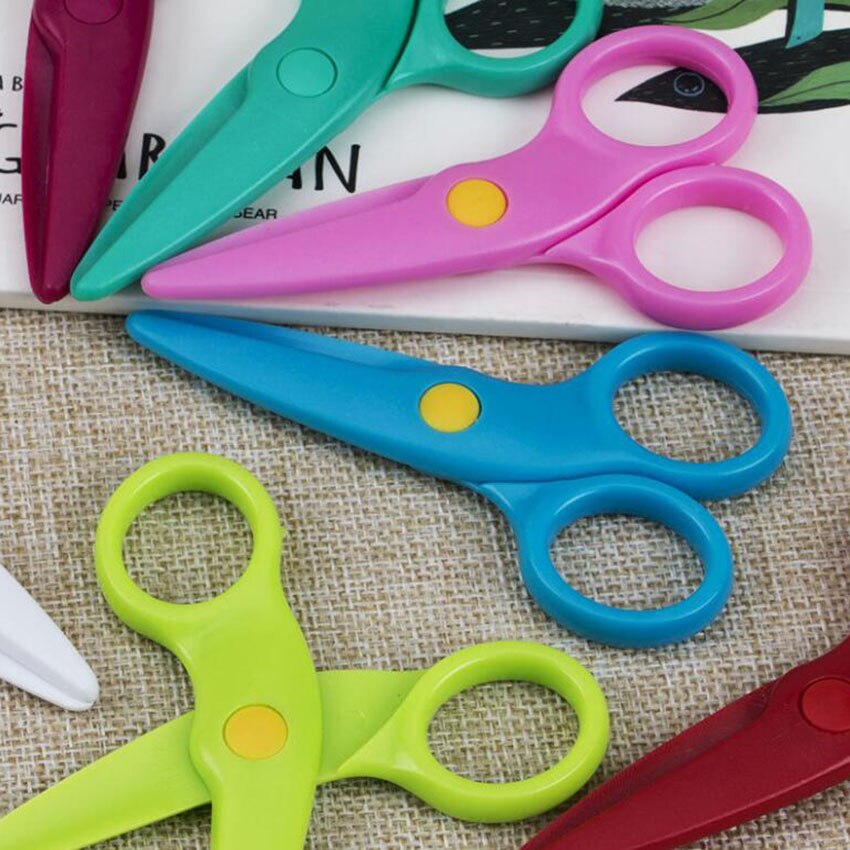 1 adet güvenlik Mini çocuk makas kendi başına yap kağıdı kesme makası