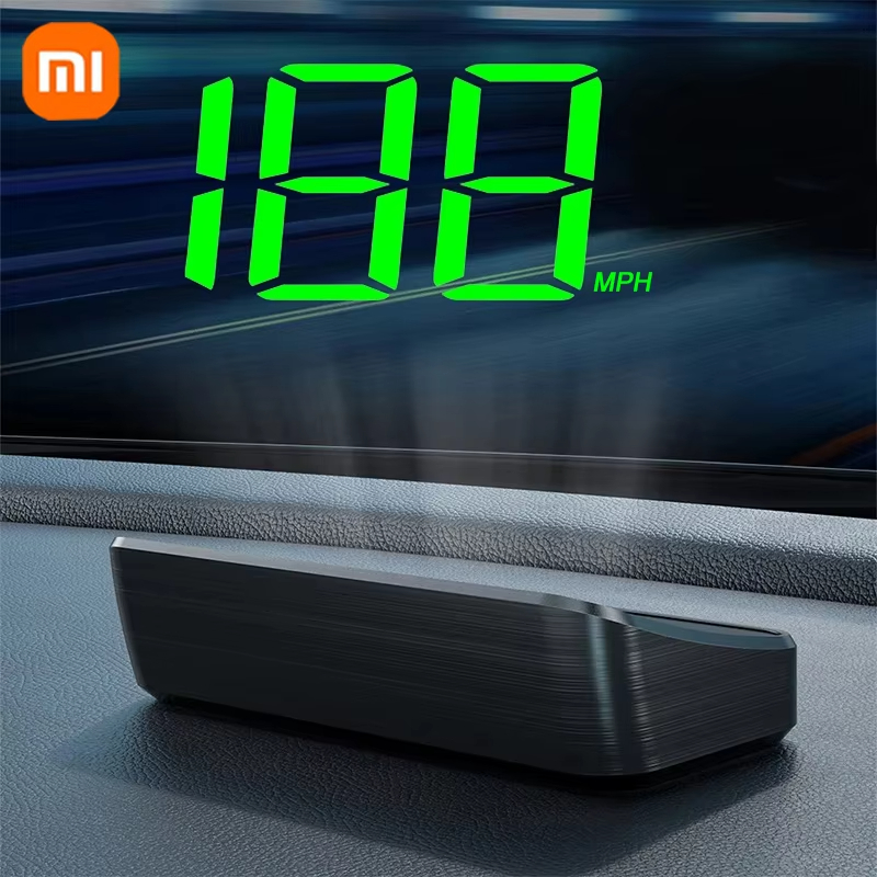 Xiaomi In-vehicle Speedometer HUD Head Up Display Digital Speed Mete GPS Compass Multifunctional Car Windshield Projector: WHITE