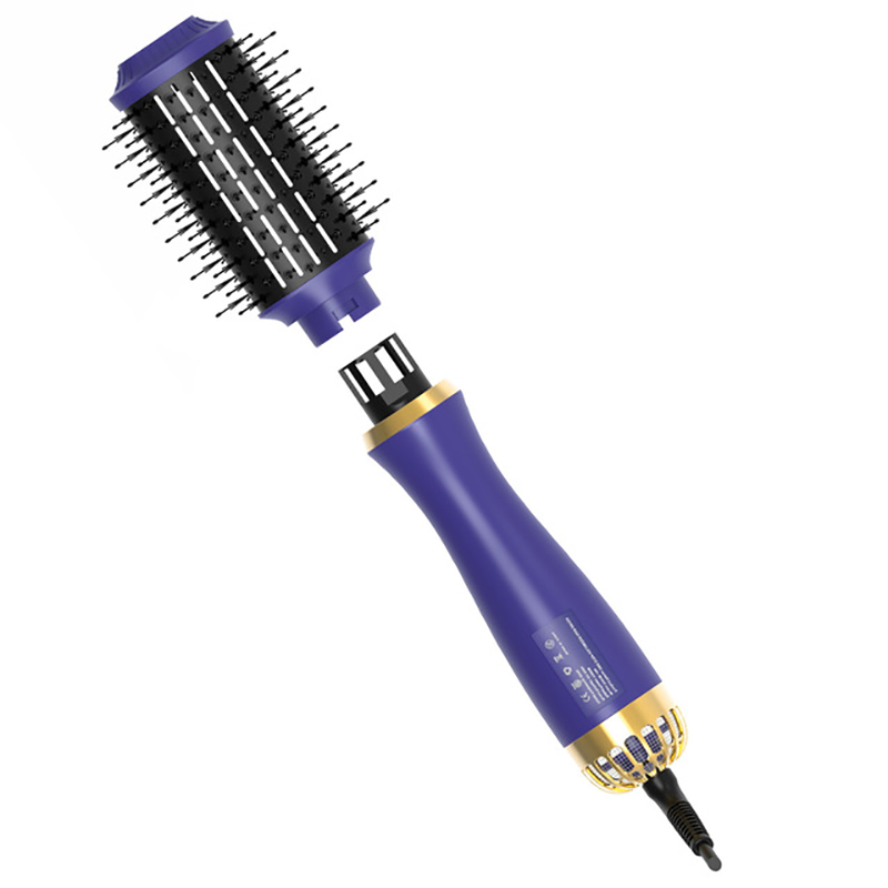 Multifunction Hair Dryer Brush 1200W Electric Hair Straightener Hair Curler Home Air Brush Hair Blower Brush: Purple