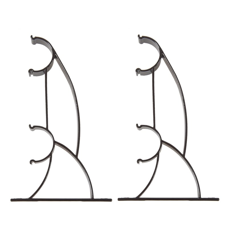 2 stuks dubbele metalen gordijnroedehouder voor 25mm stangen - diepe koffie: Default Title