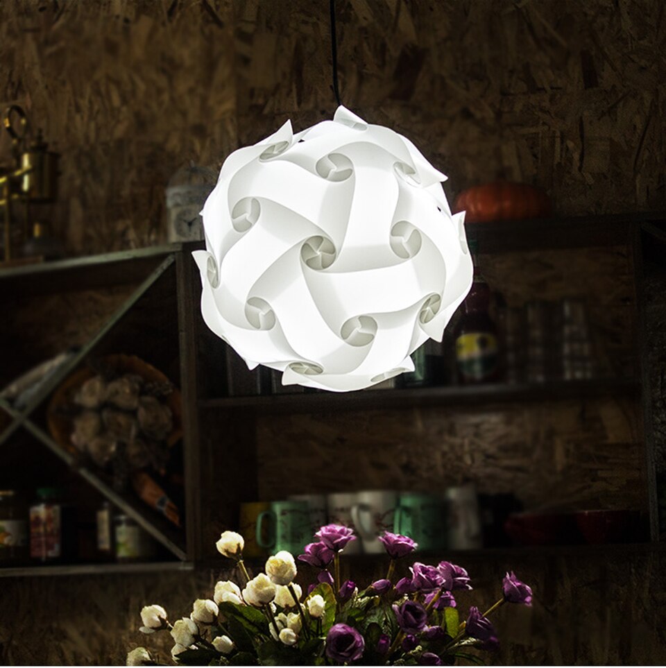 DIY Moderne Ball Neuheit IQ Puzzle Lampe Rätsel Anhänger Licht + Energie Kabel und E27 Halfter, dia.25cm/30 cm/40 cm freies