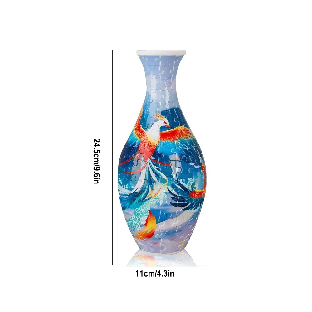 3D Puzzle Vase Panda Flower Building Block Porcelain Artistic Vases Home Decoration Kids Girls Christmas Toy: black