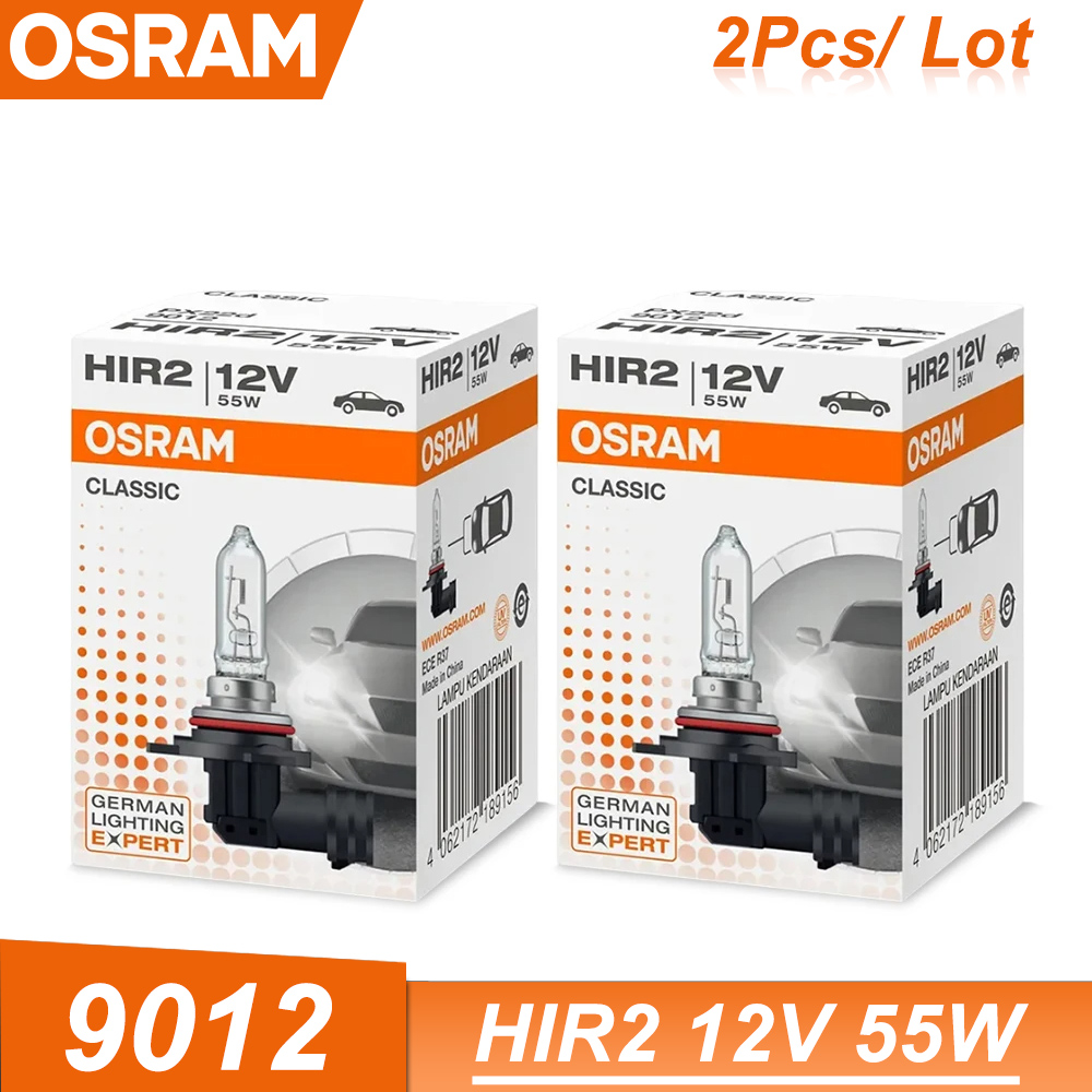 OSRAM HIR2 12V 55W PX22d 3200K 9012 faro halógeno clásico bombilla Original para coche lámpara automática haz alto/bajo estándar: Blue