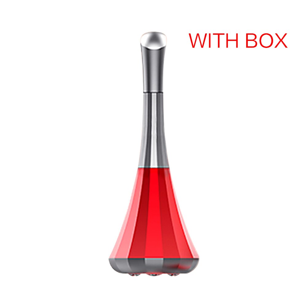 Mini Microcurrent Rejuvenation Wrinkle Remove Machine Face Roller Massager Skin Tightening Face Lifting Facial Essence Skin: red with box