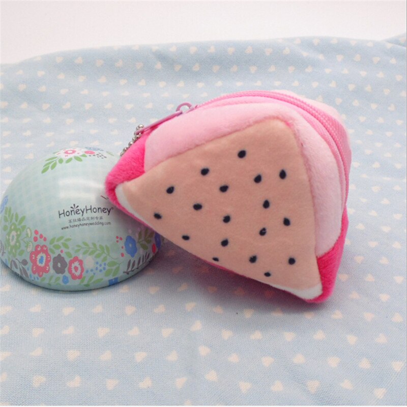 Kawaii Obst Plüsch Geldbörse freundlicher Reißverschluss Kleine Geldbörse Brieftasche Frauen Beutel Geld Tasche Wassermelone Geldbörsen Halfter