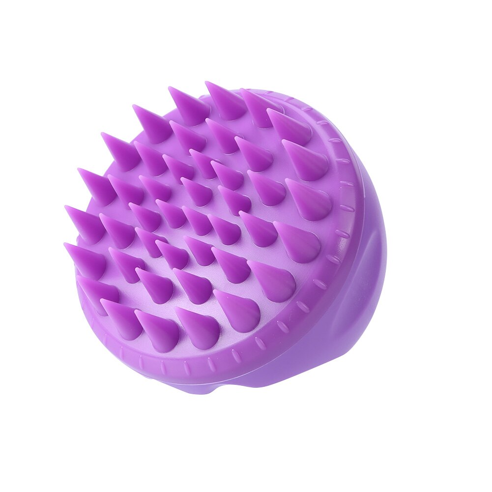 baby Shampoo Scalp Brush Pointed Hair Brush Shampoo Scalp Comb Head Hair Washing Cleaning Massager for kids#38: Purple