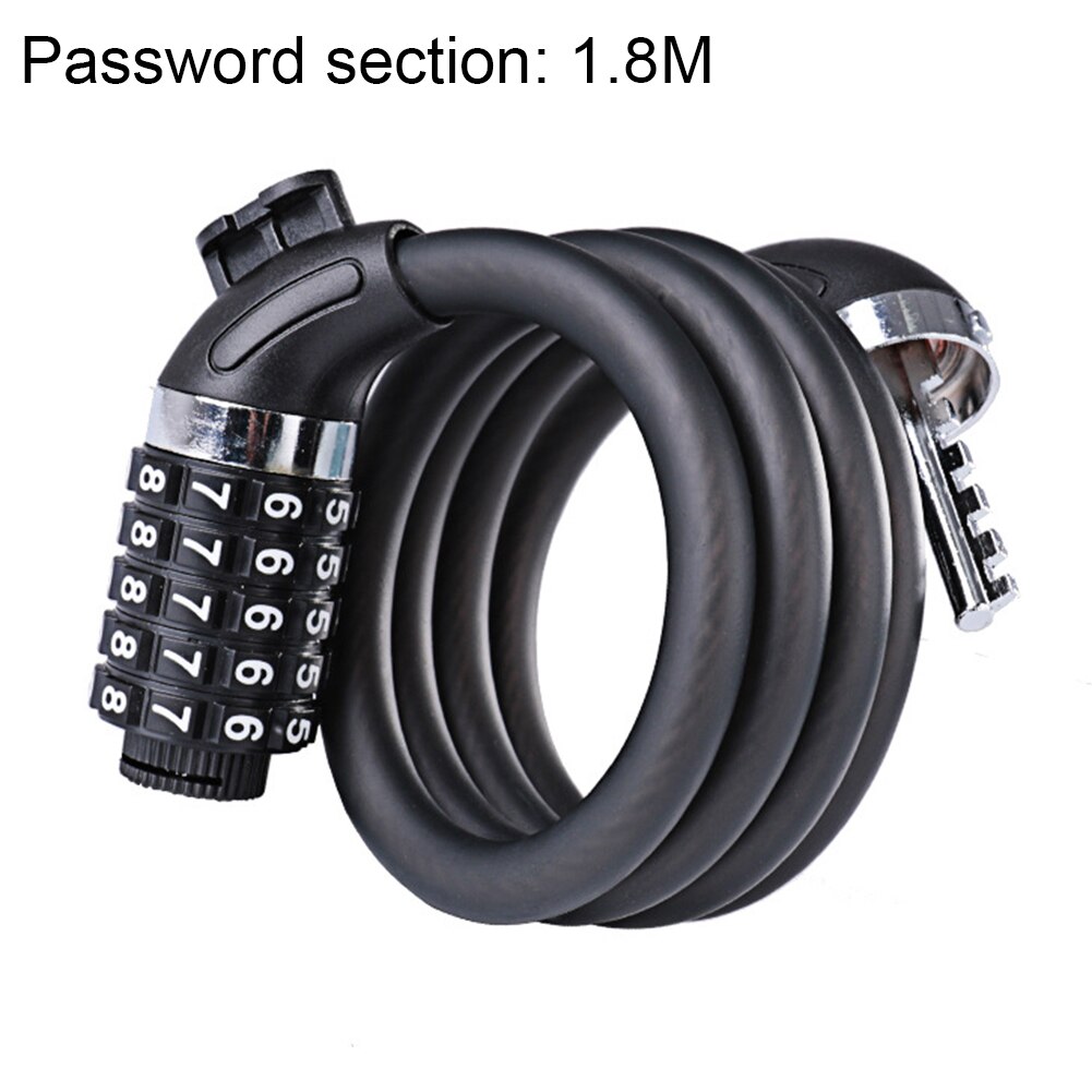 5 Digit Code Anti Diefstal Fietsaccessoires Staaldraad Beveiliging Fiets Kabelslot Mtb Road Motorcycle Bike Apparatuur Universl: Password 1.8M