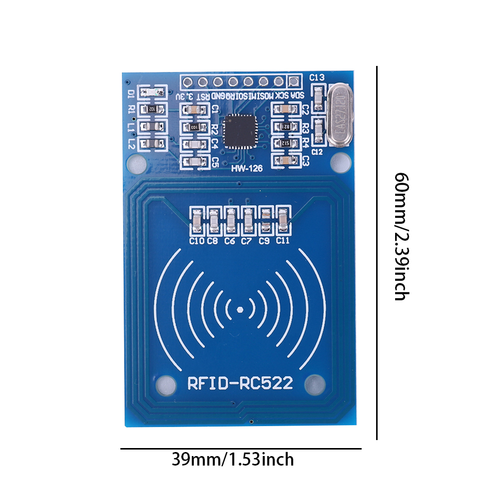 Módulo lector de tarjetas RC522 RF S50, lector de tarjetas RFID en blanco, 13,56 MHz, módulo MF RCS522, llavero para Arduino Raspberry Pi