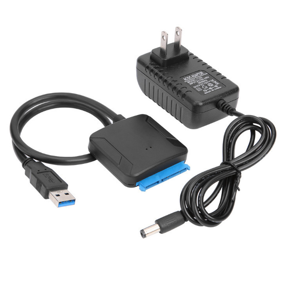 SATA to USB 3.0 HDD Drive Cable External SSD HDD SATA Hard Disk Adapter Cable Easy Drive Cables with 12V Power Adapter