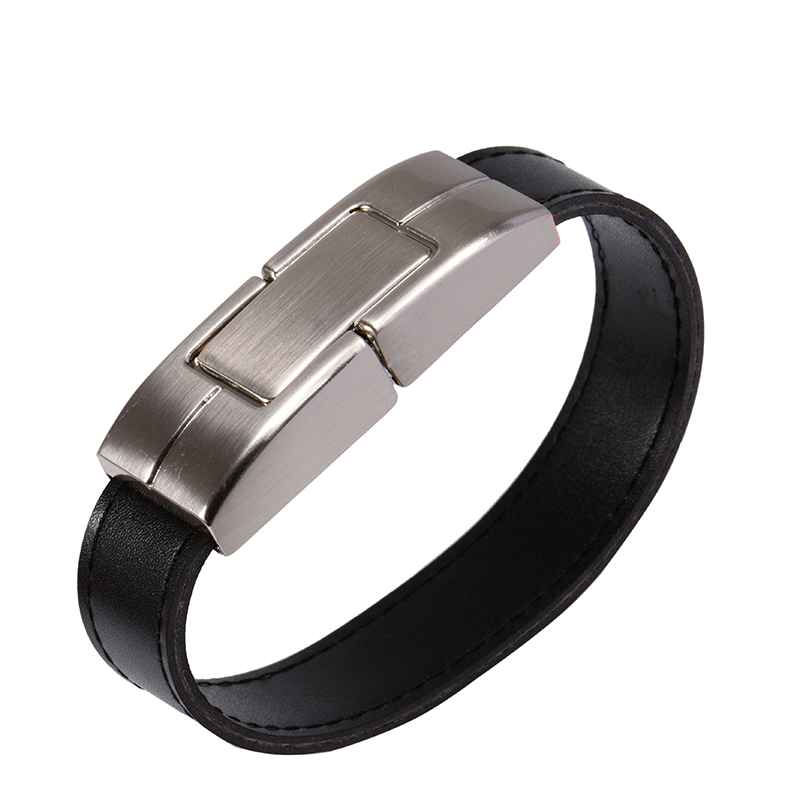 JASTER pamięć USB 64gb skórzany metalowy brelok Pendrive creativo 32gb 16gb 8gb 4gb usb2.0 opaska na nadgarstek: Black / 64GB