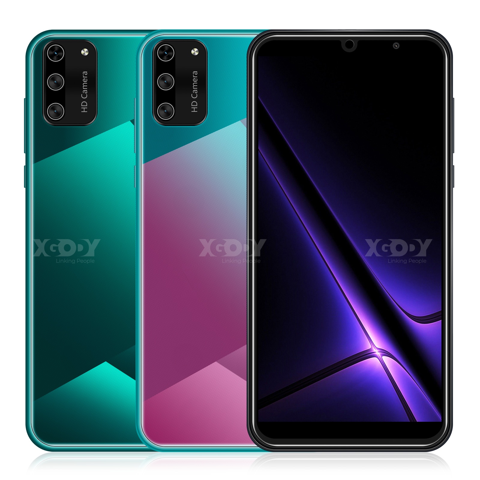 XGODY S20Mini 5.5 "Smartphone Android 9.0 18:9 plein écran 1GB 4GB MT6580 Quad Core 5MP caméra 2500mAh GPS WiFi 3G Mobile